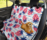 Strawberry Pattern Blue Lines Background Dog Car Seat Covers