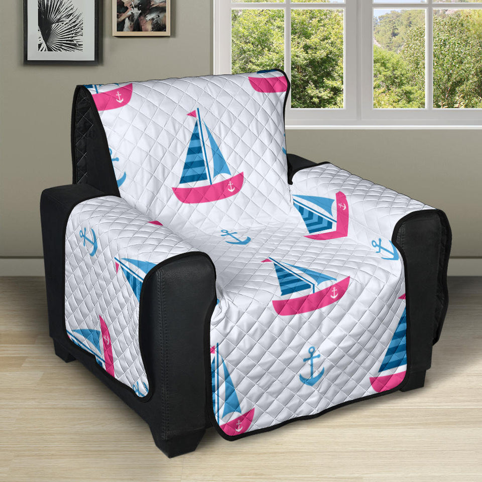 Sailboat anchor pattern Recliner Cover Protector