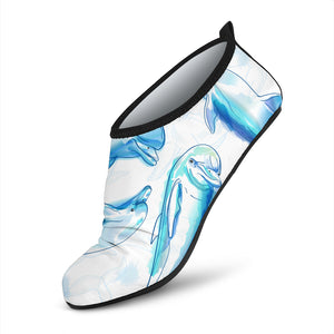 Watercolor Dolphin Pattern Aqua Shoes