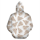 Hand Drawn Pizza Pattern Zip Up Hoodie