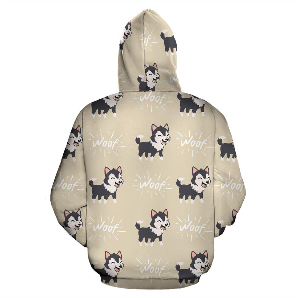 Cute Siberian Husky Men Women Pullover Hoodie