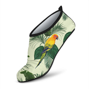 Beautiful Parrot Palm Leaves Pattern Aqua Shoes