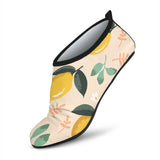 Lemon Flower Leave Pattern Aqua Shoes