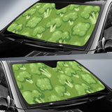 Broccoli Pattern Green Background Car Sun Shade
