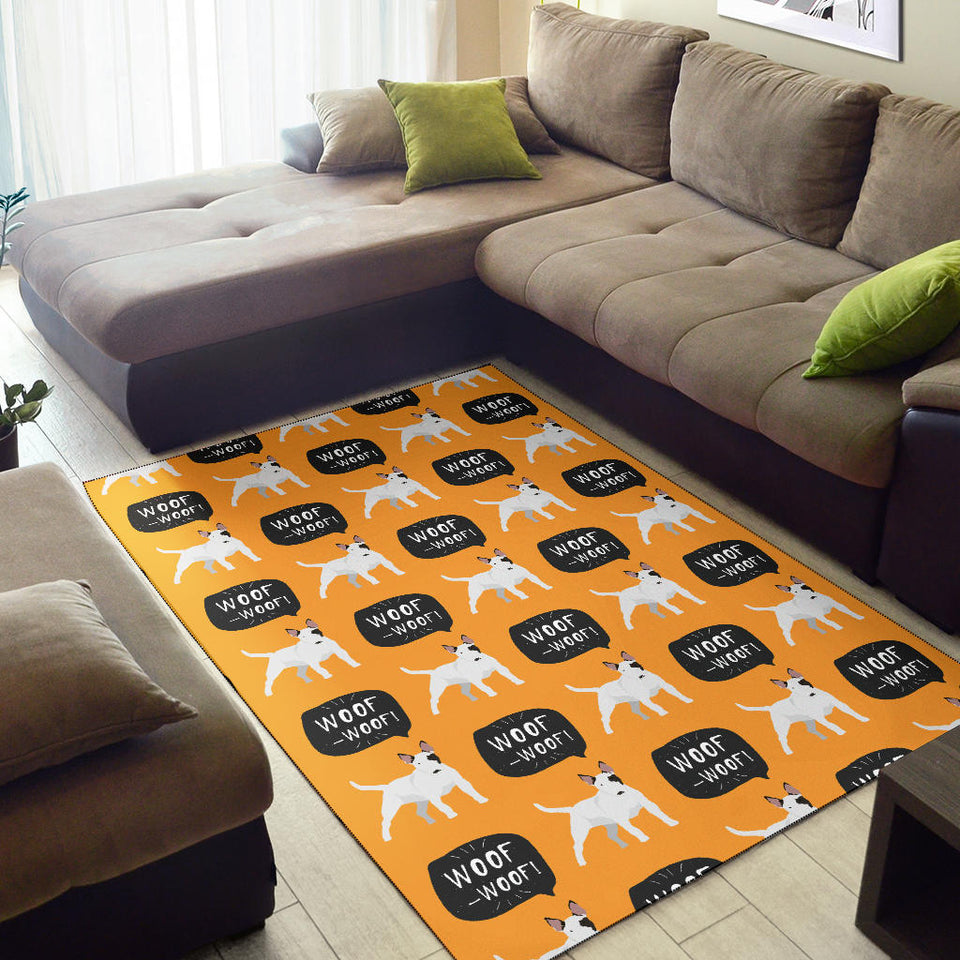 Bull Terrier Pattern Print Design 03 Area Rug