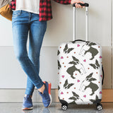 Boston Terrier Dog Hearts Vector Pattern Luggage Covers