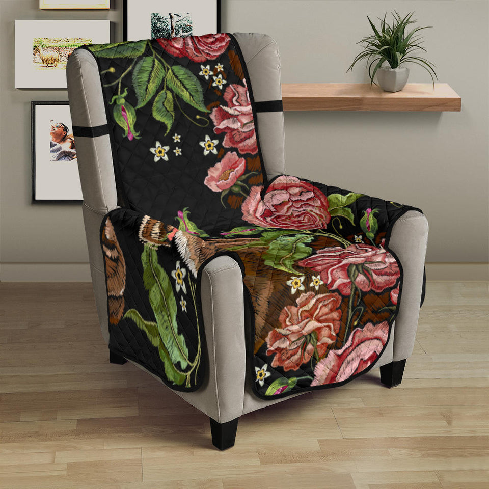 Horse head wild roses pattern Chair Cover Protector