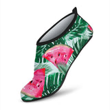 Watermelons Tropical Palm Leaves Pattern Aqua Shoes