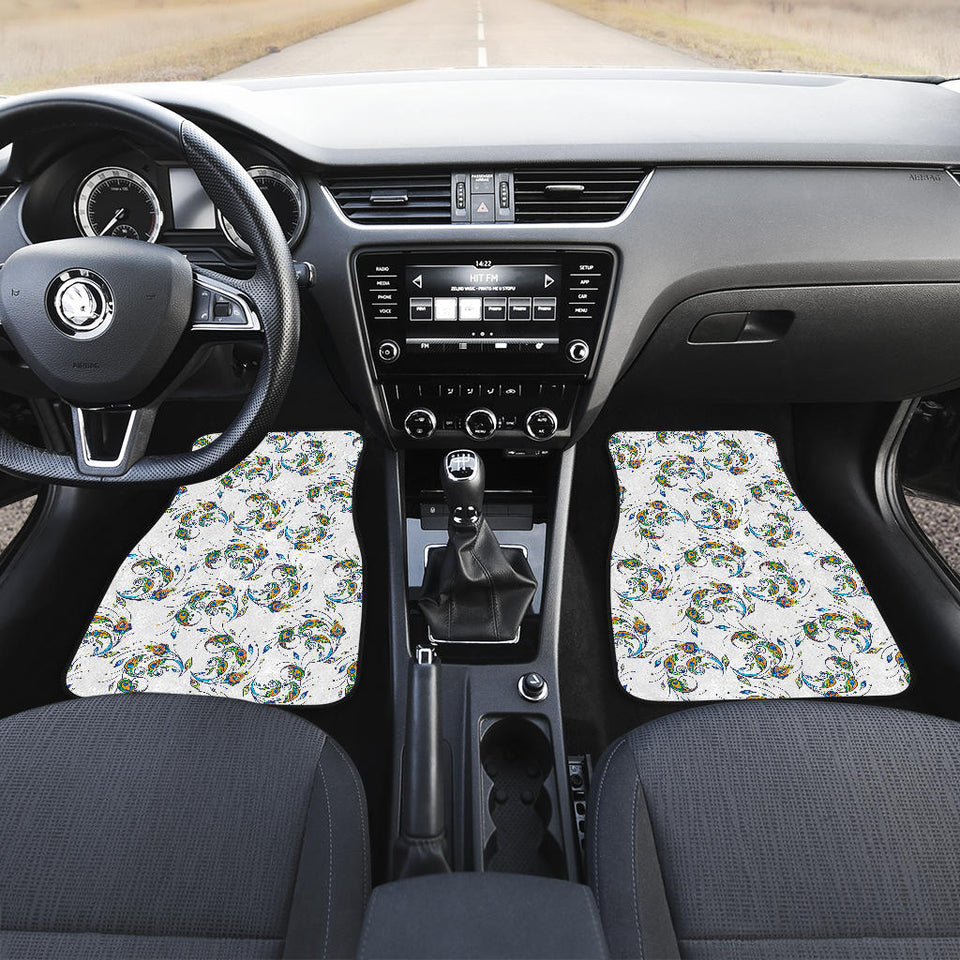 Peacock Feather Pattern Front Car Mats