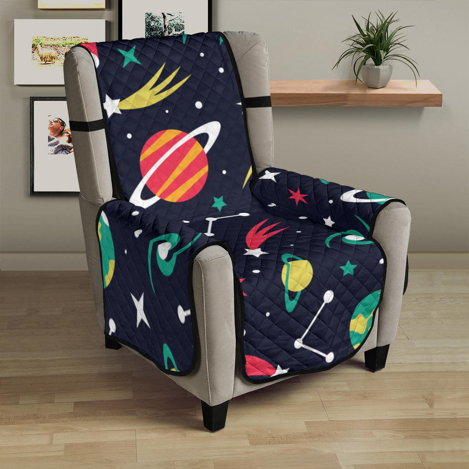 colorful space pattern planet star Chair Cover Protector
