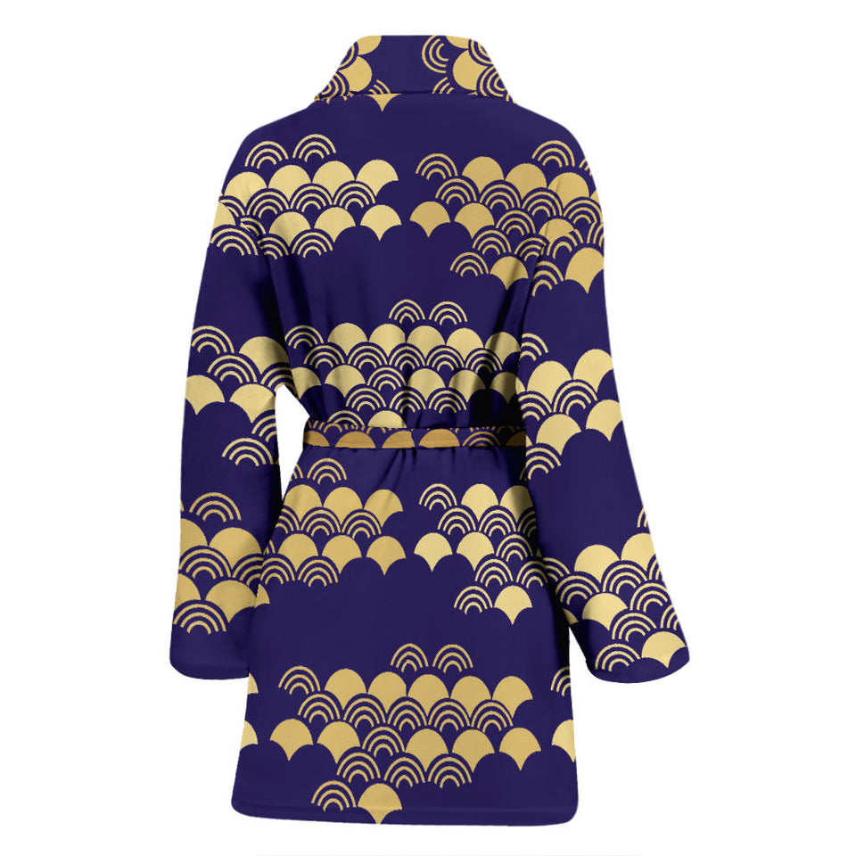 Beautiful Japanese Fan Pattern Women'S Bathrobe