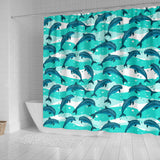 Dolphin Sea Pattern Shower Curtain Fulfilled In US