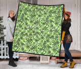 Canabis Marijuana Weed Pattern Print Design 01 Premium Quilt