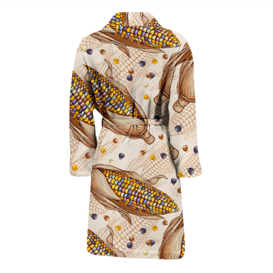 Corn Pattern Print Design 03 Men's Bathrobe