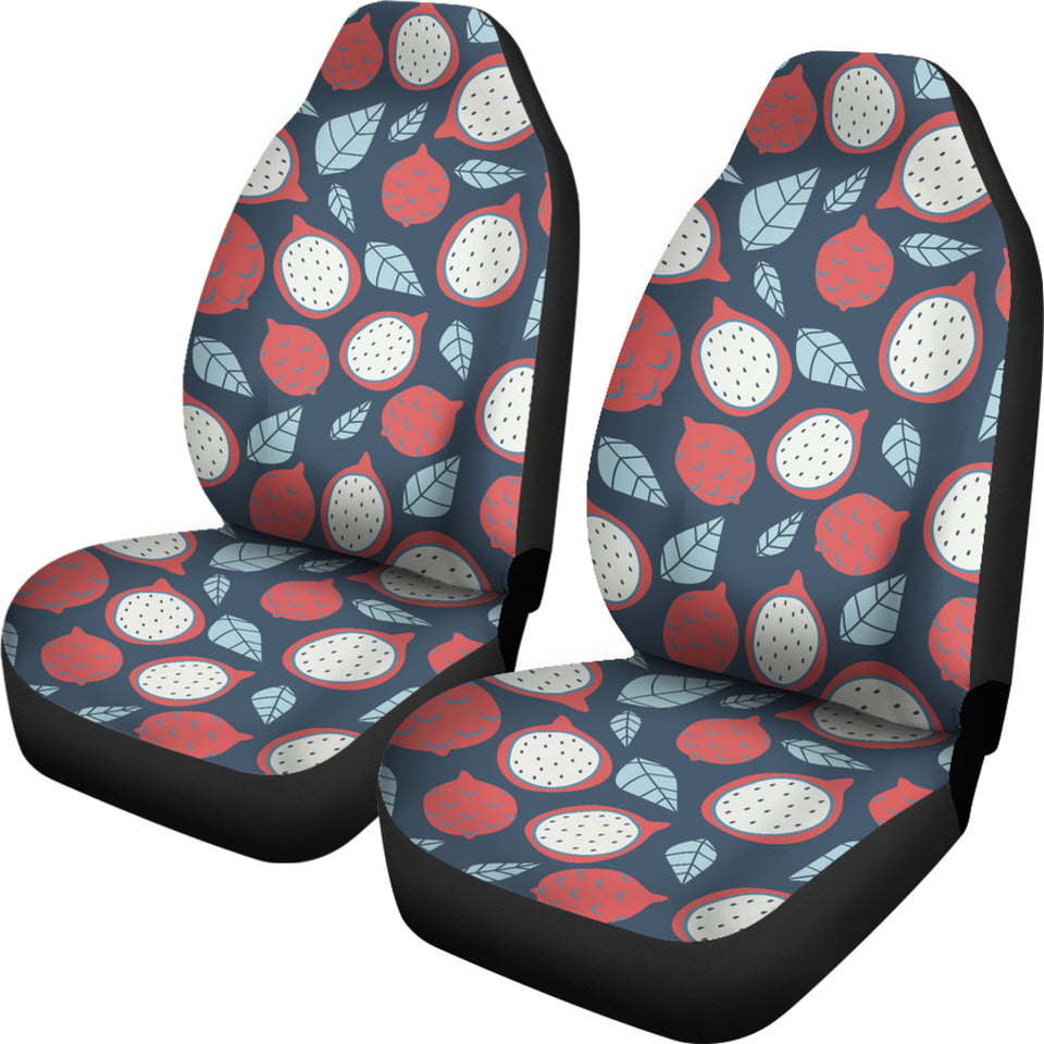 Dragon Fruits Dark Blue Background Universal Fit Car Seat Covers