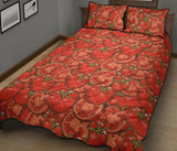 Red Tomato Pattern Quilt Bed Set