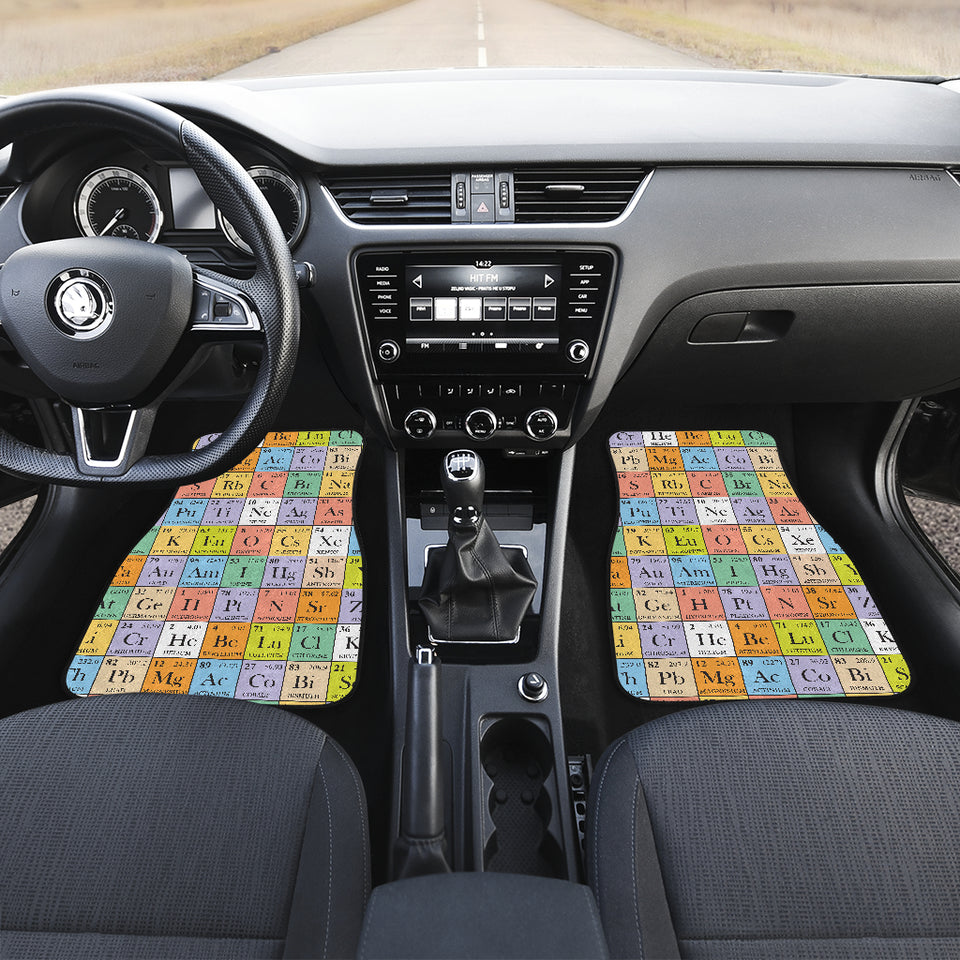 Chemistry Periodic Table Pattern Print Design 01 Front and Back Car Mats