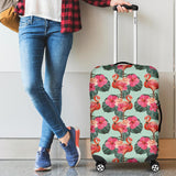 Beautiful Flamingo Tropical Palm Leaves Hibiscus Pateern Background  Cabin Suitcases Luggages