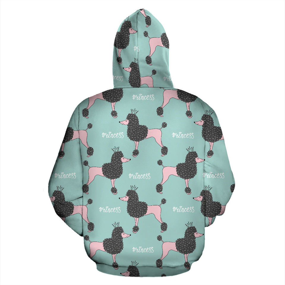 Poodle Dog Green Background Zip Up Hoodie