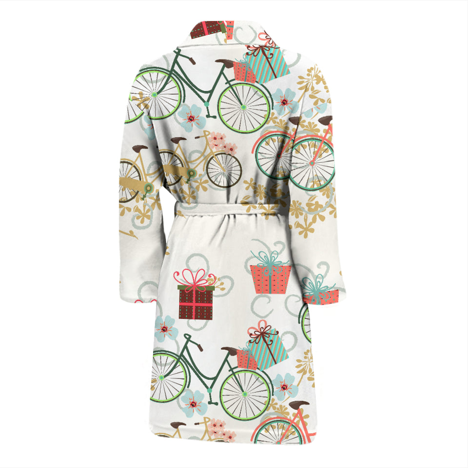 Bicycle Pattern Print Design 05 Men's Bathrobe