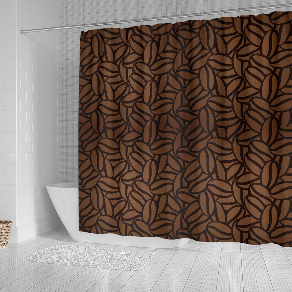 Coffee Bean Pattern Shower Curtain Fulfilled In US