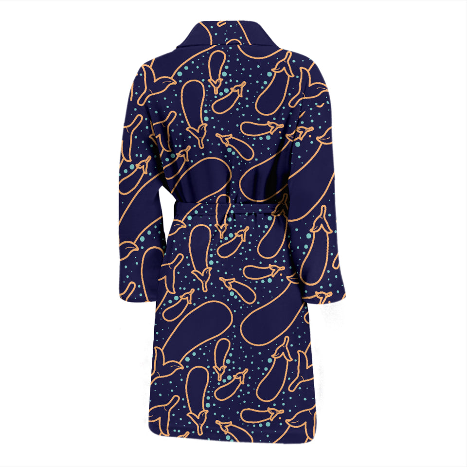 Eggplant Pattern Print Design 04 Men's Bathrobe