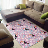 Beautiful Toucan Flower Leaves Area Rug
