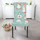 Cute Snowman Pattern Dining Chair Slipcover