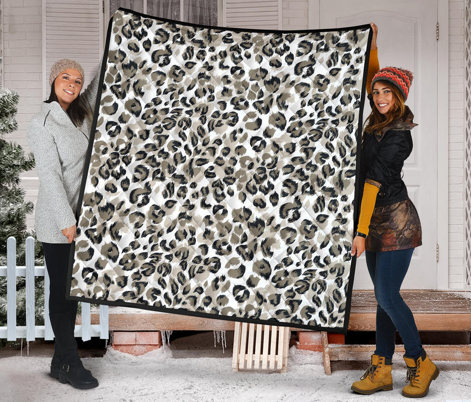 Leopard Skin Print Pattern Premium Quilt