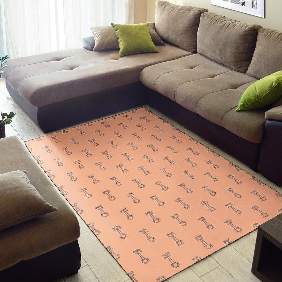 Engine Piston Cream Background Pattern Print Design 04 Area Rug