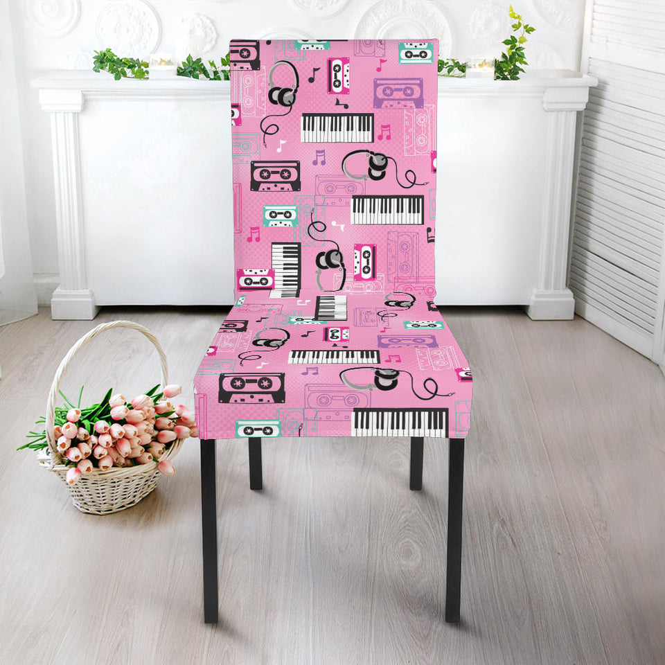 Piano Pattern Print Design 01 Dining Chair Slipcover