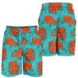 Octopus Turquoise Background Men Shorts