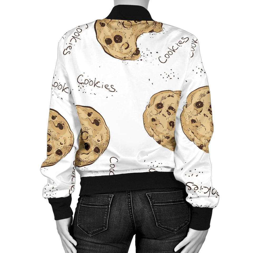 Sketch Style Cookie Pattern Women'S Bomber Jacket