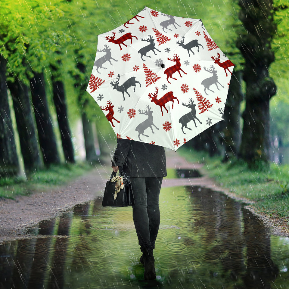 Deer Tree Snowflakes Chrismas Pattern Umbrella