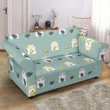 Cute Hamster Cheese Pattern Loveseat Couch Slipcover