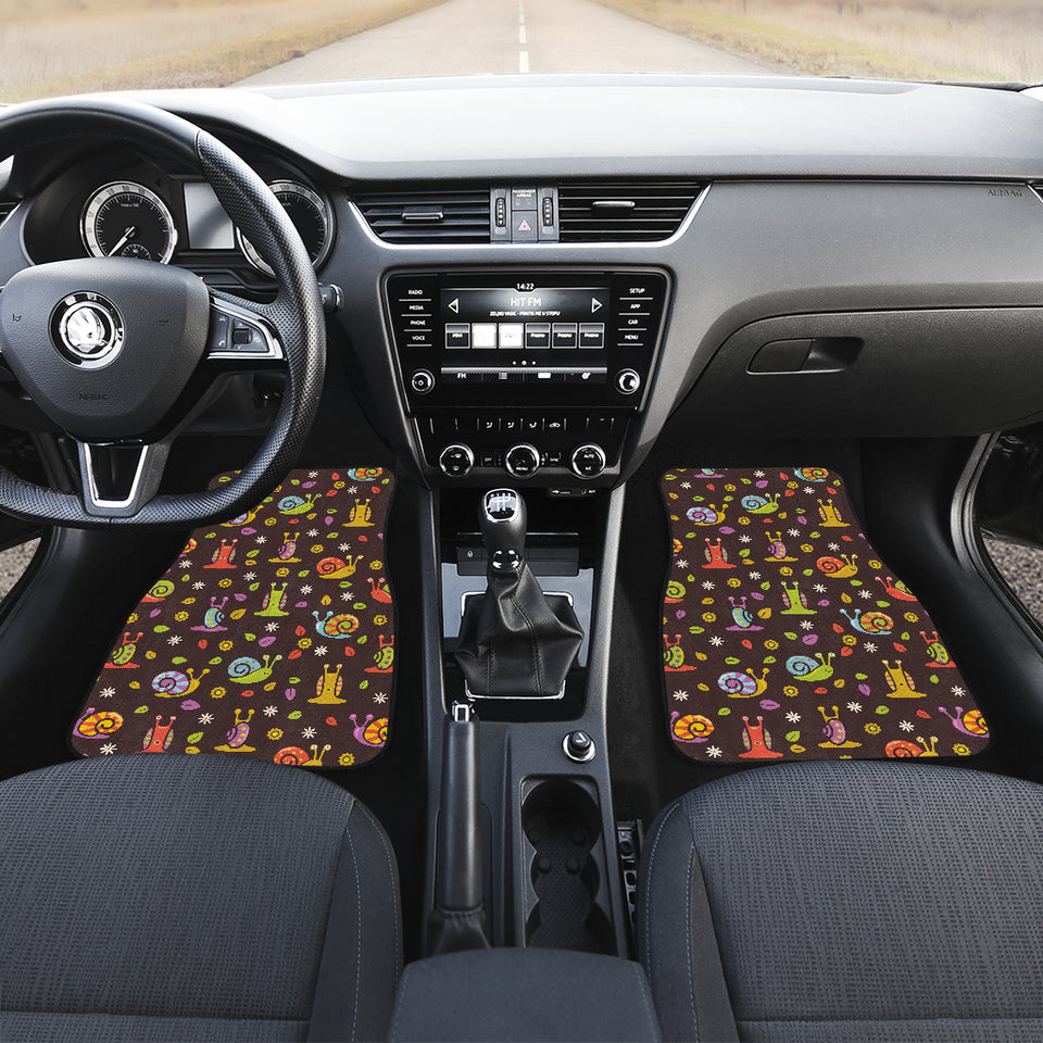 Snail Pattern Print Design 02 Front and Back Car Mats