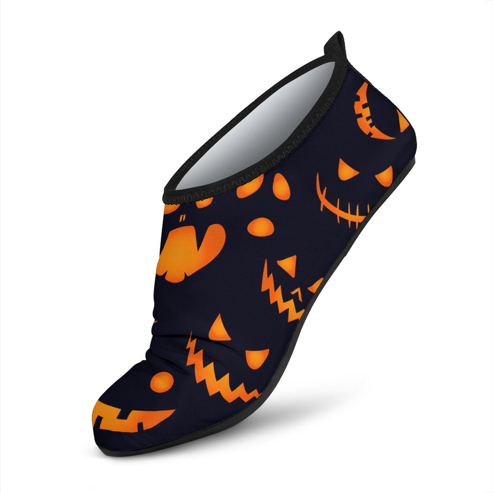 Halloween Pattern Pumpkin Background Aqua Shoes