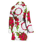 Dragon Fruits White Background Women'S Bathrobe