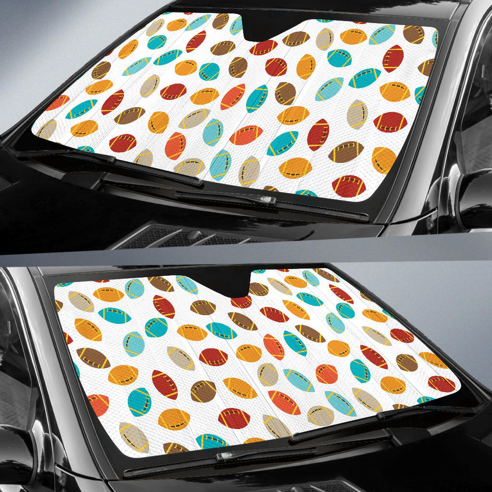 Colorful American Football Ball Pattern Car Sun Shade
