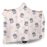 Cute Raccoons Leaves Pattern Hooded Blanket