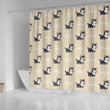 Cute Siberian Husky Shower Curtain Fulfilled In US