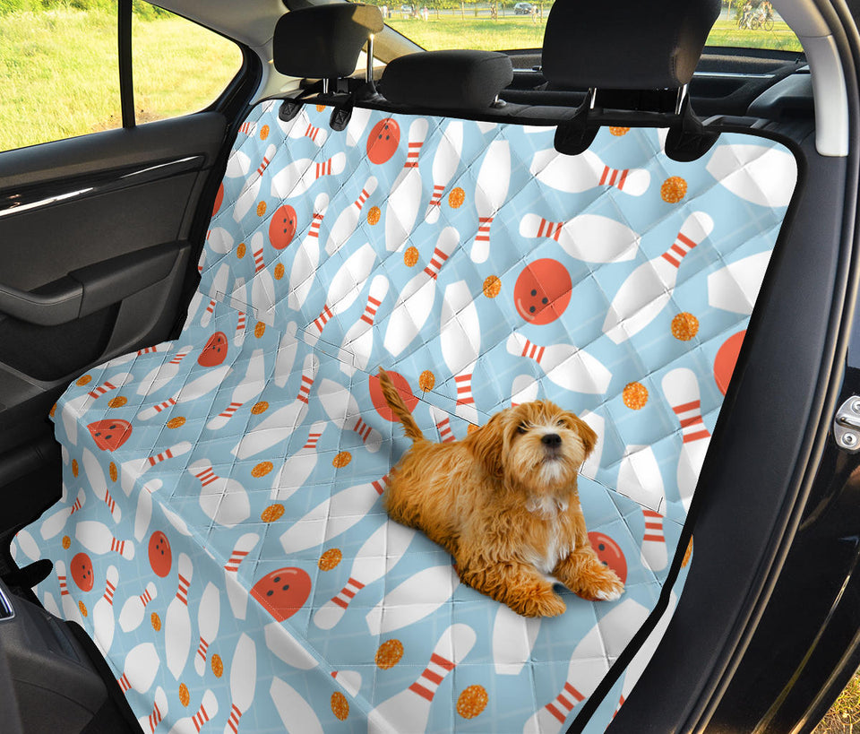 Bowling Ball Bowling Pins Blue Blackground Dog Car Seat Covers