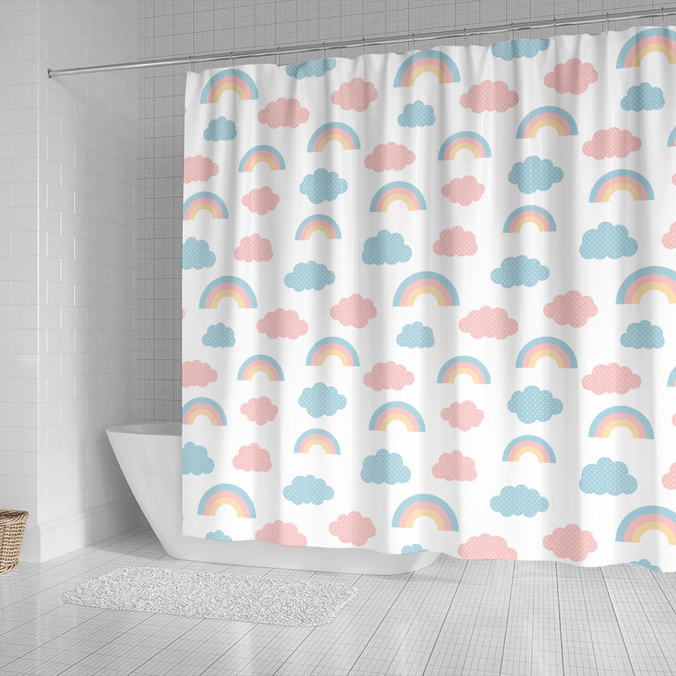 Cute Rainbow Clound Pattern Shower Curtain Fulfilled In US