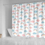 Cute Rainbow Clound Pattern Shower Curtain Fulfilled In US