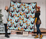 Rooster Chicken Cock Snowfalke Premium Quilt