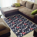 Deers Winter Christmas Pattern Area Rug