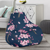Pink Sakura Cherry Blossom Blue Background Bean Bag Cover