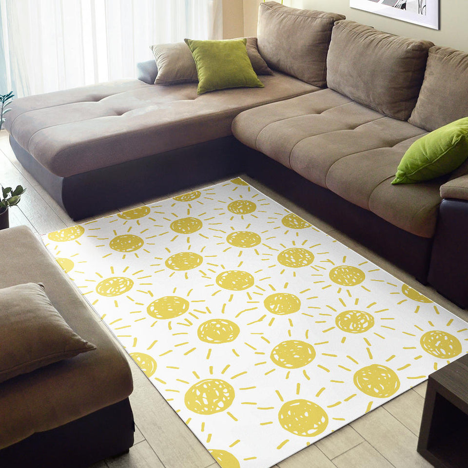 Hand Drawn Sun Pattern Area Rug