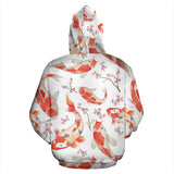 Watercolor Koi Fish Carp Fish Pattern Men Women Pullover Hoodie
