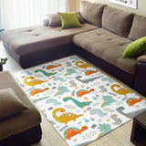 Cute Funny Kids Dinosaurs Pattern Area Rug